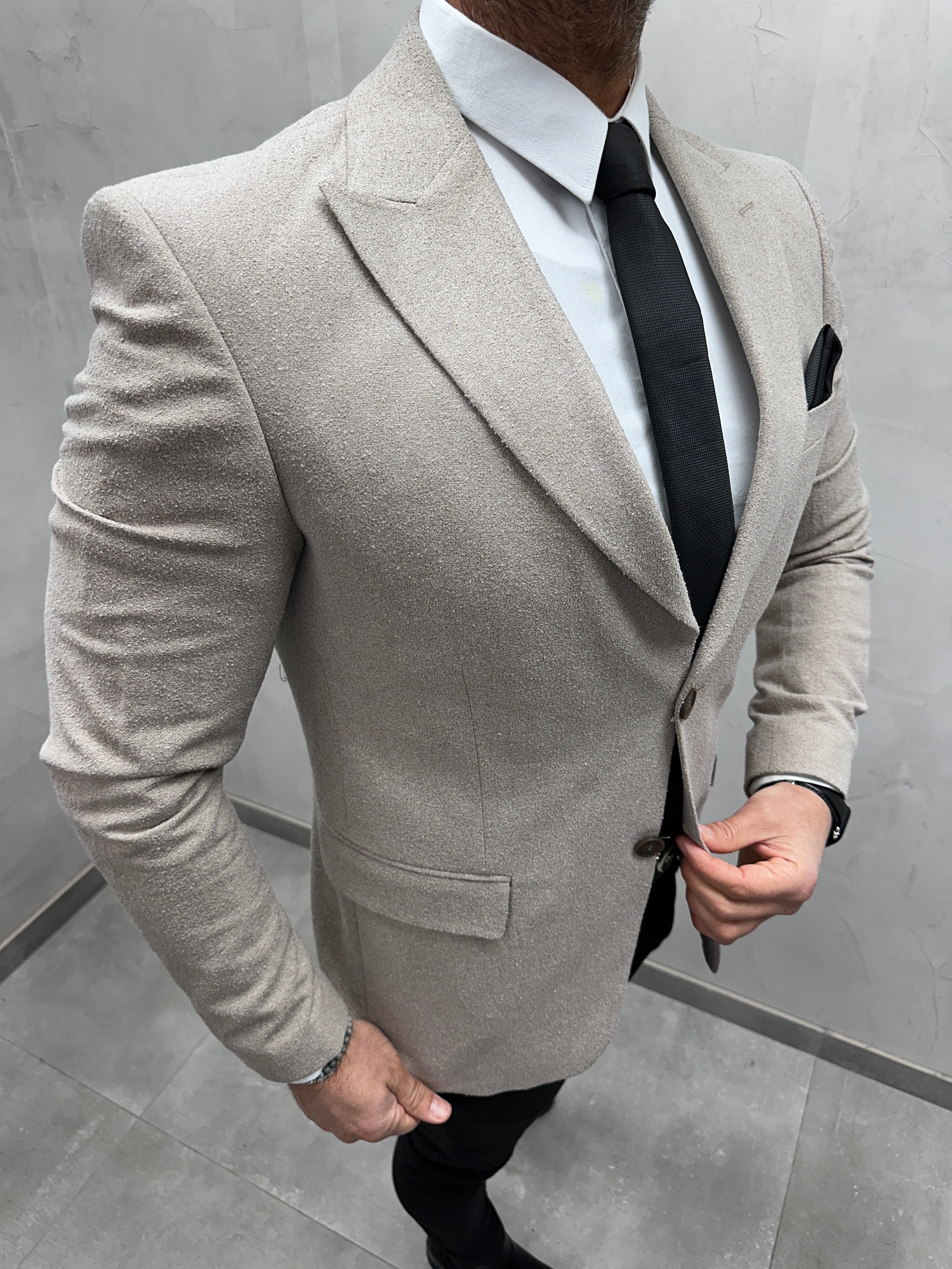 UG HERREN SAKKO Beige  meliert