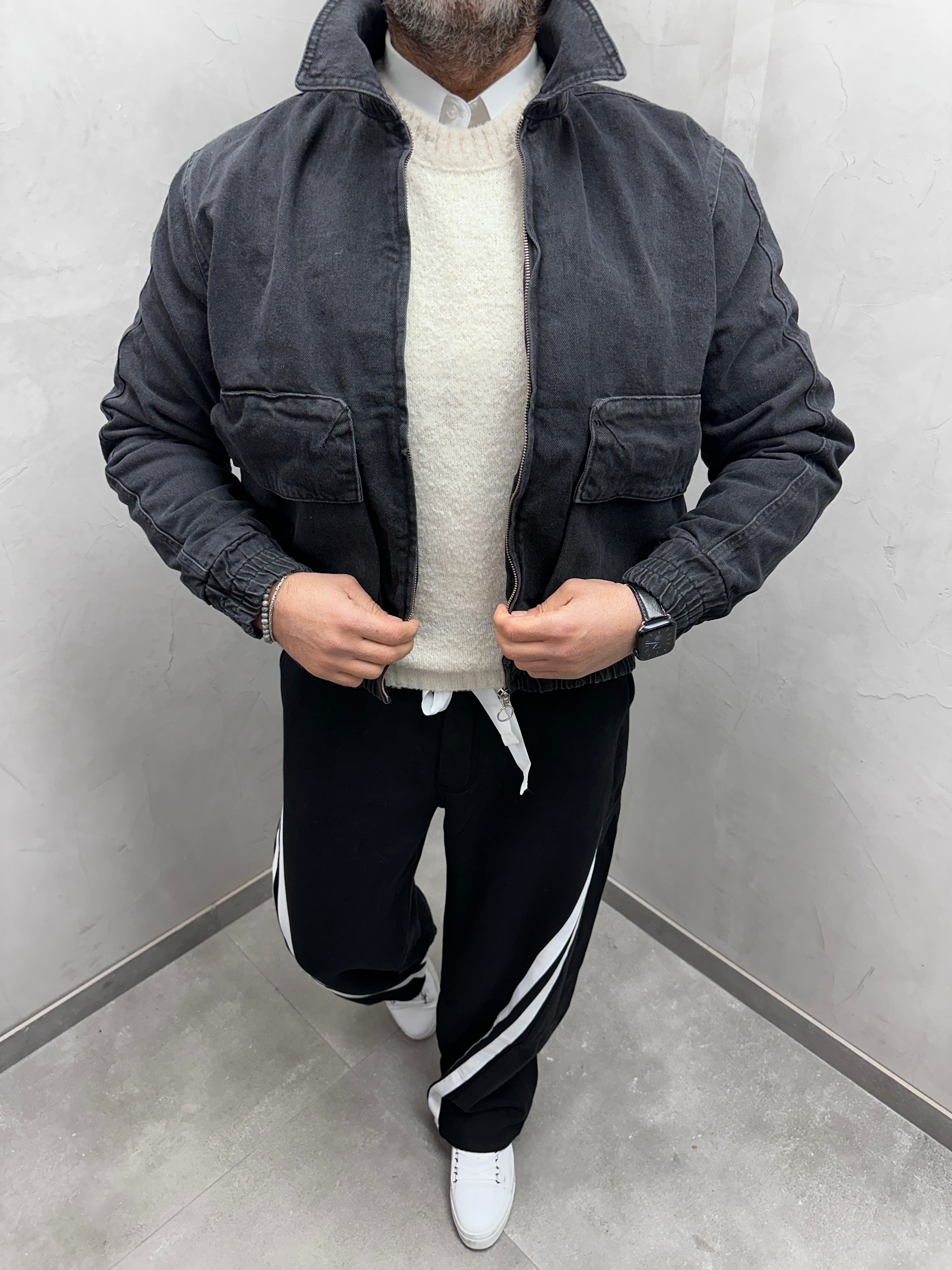 UG OVERSIZE HARRINGTON JEANS JACKE
