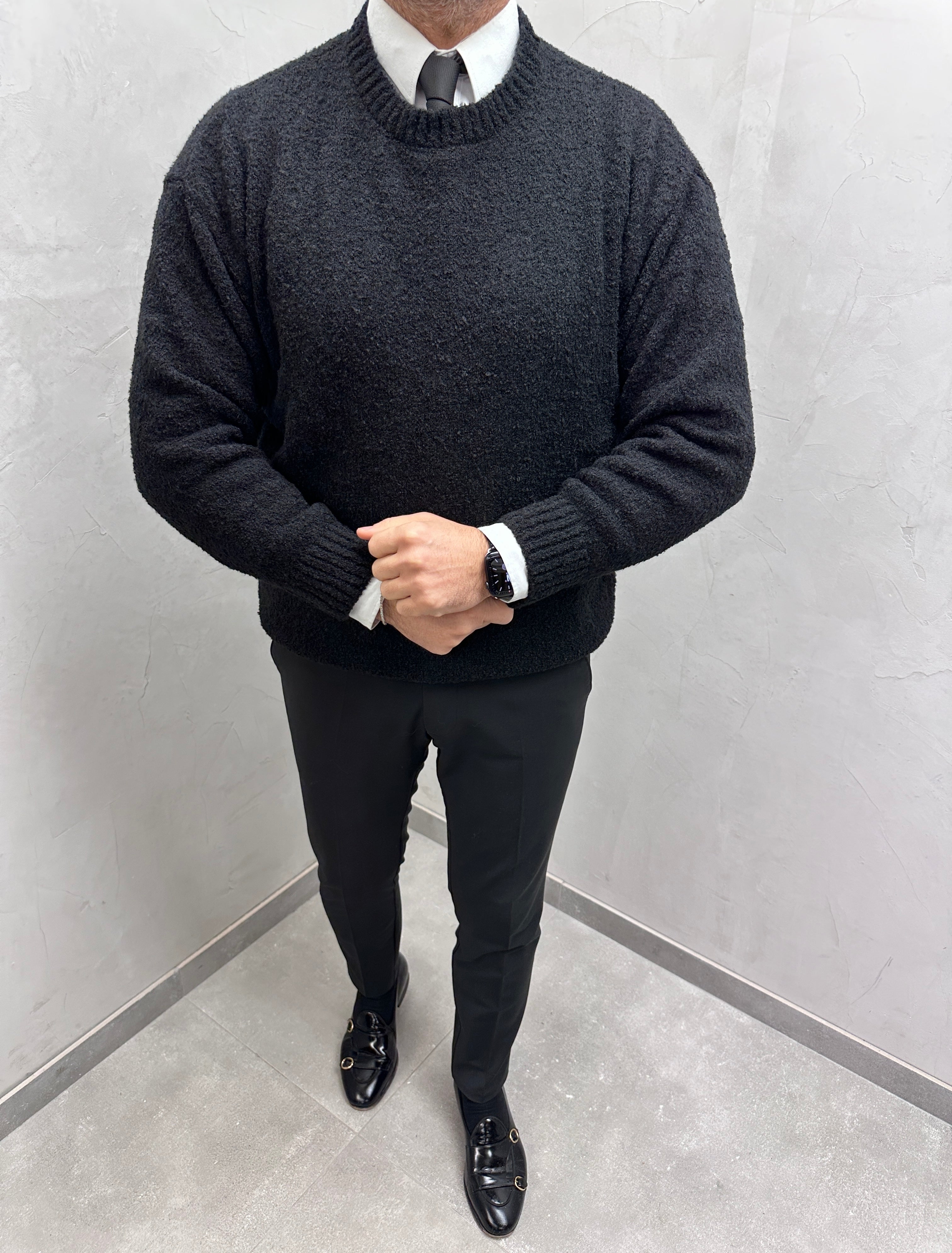 UG OVERSIZE HERREN RUND KRAGEN PULLOVER