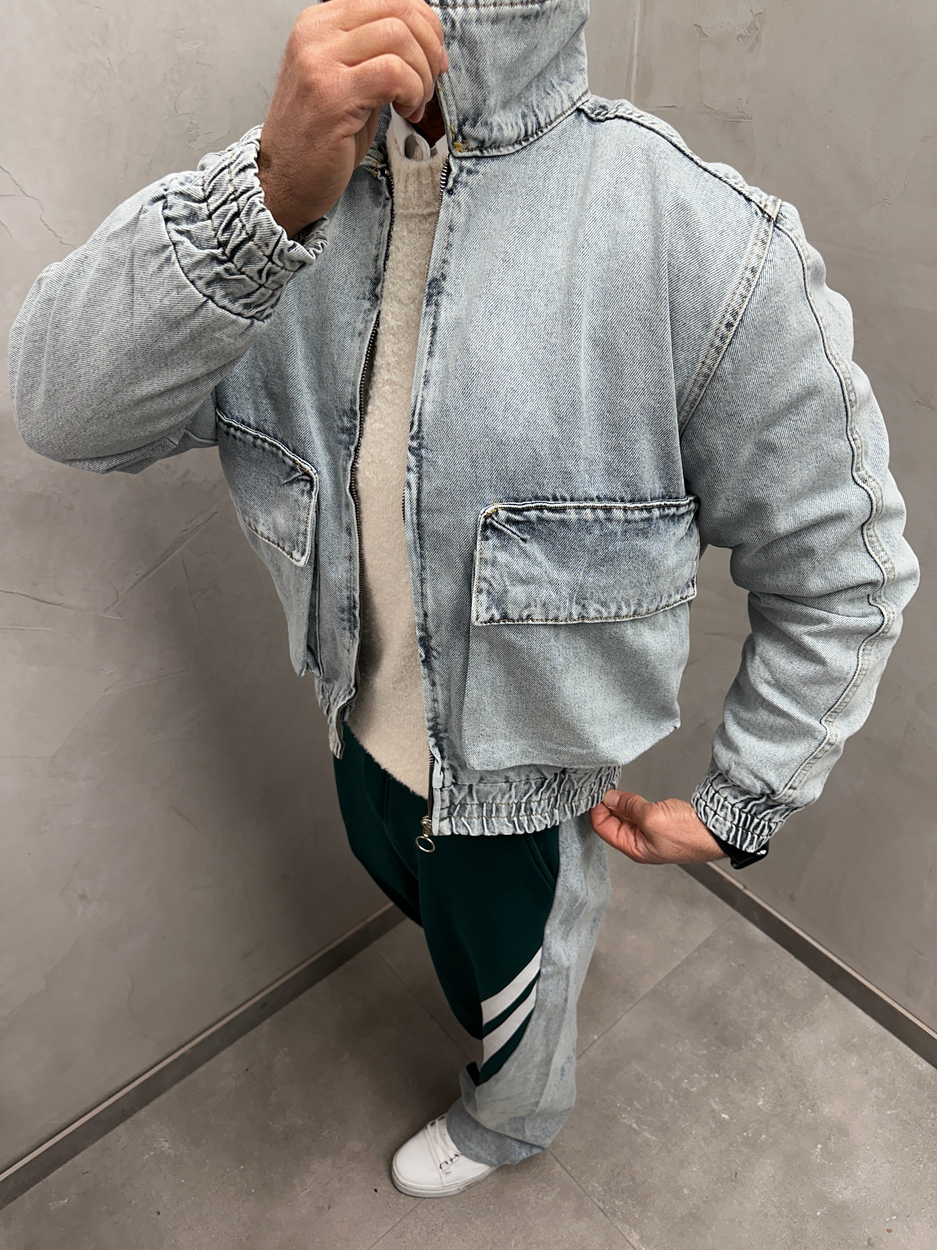 UG OVERSIZE HARRINGTON JEANS JACKE