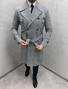 UG HERREN MILANO-MANTEL in Karo grau