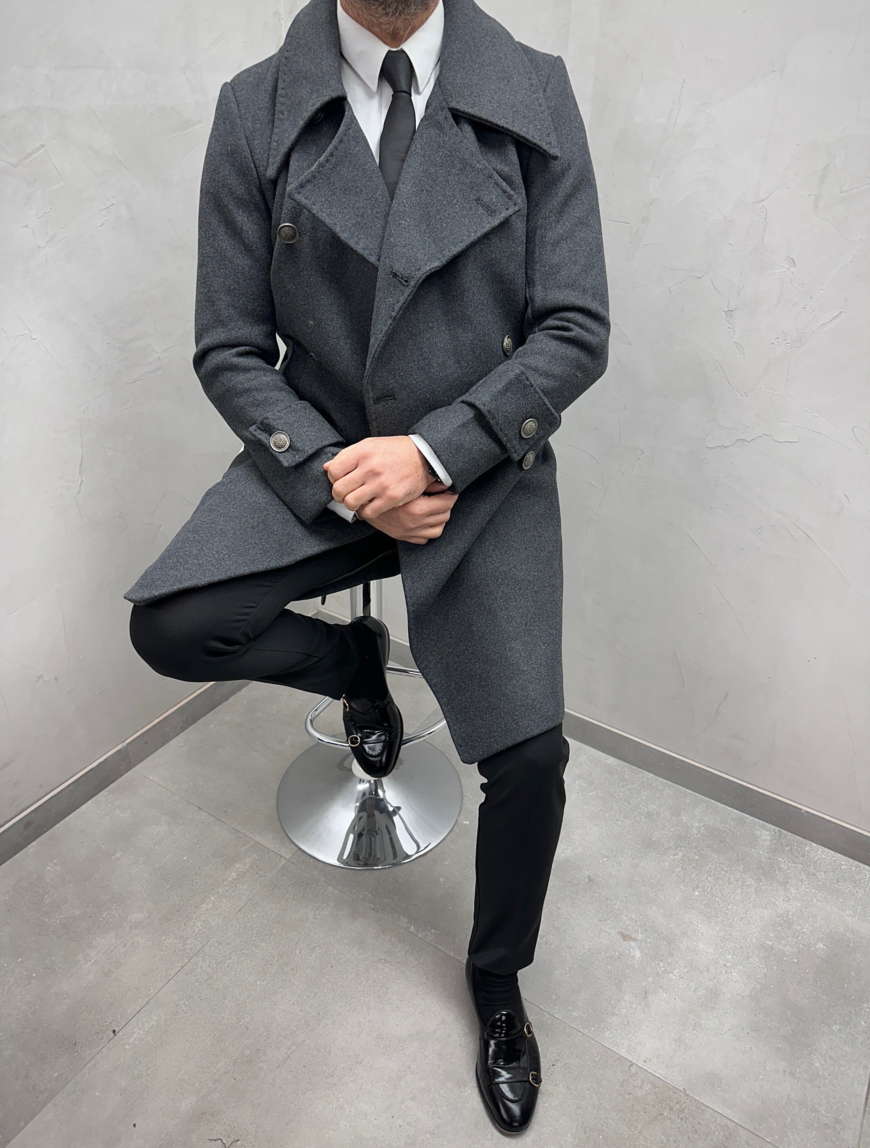 UG HERREN MILANO-MANTEL grau