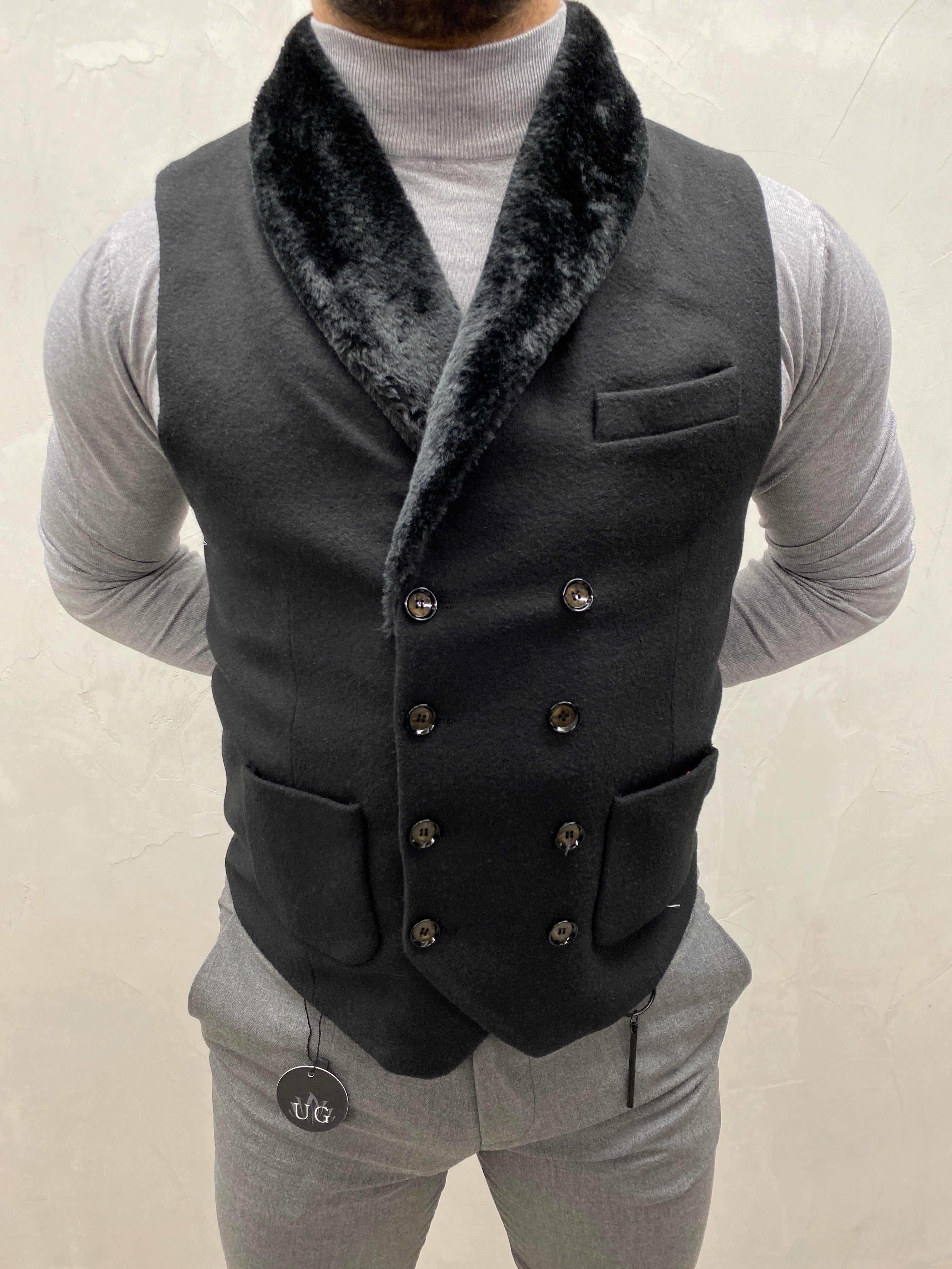 UG SLIM-FIT HERREN fellkragen  Weste