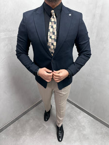 UG HERREN BASIC SAKKO Dunkel Blau