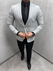 UG HERREN BASIC SAKKO hell grau