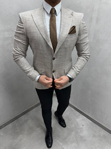 UG HERREN  SAKKO beige muster