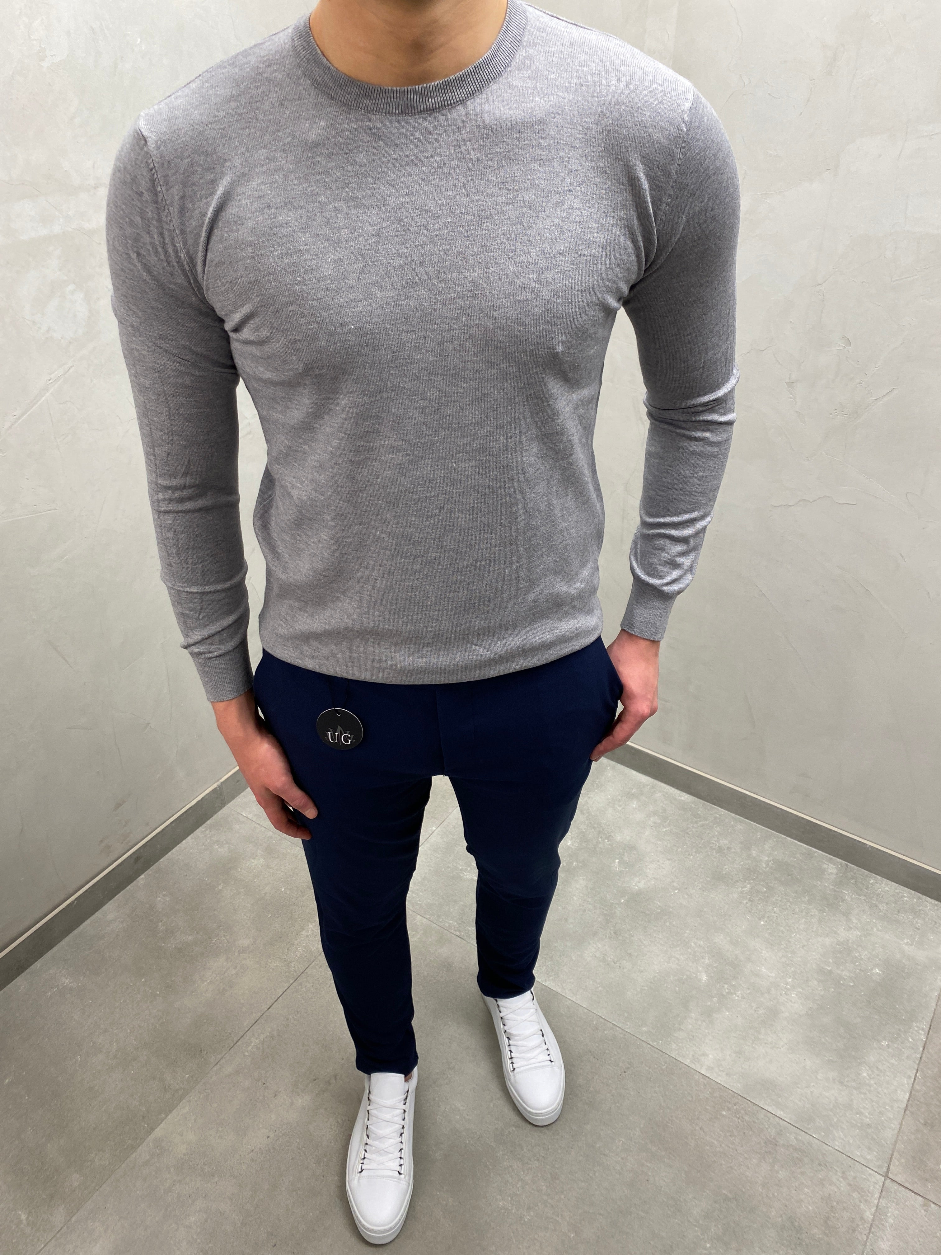 UG SLIM FIT HERREN RUNDKRAGEN Pullover