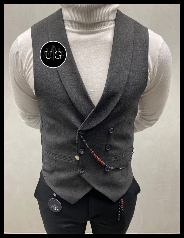 UG SLIM-FIT HERREN Anzug Weste- Schalkragen