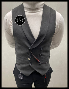 UG SLIM-FIT HERREN Anzug Weste- Schalkragen
