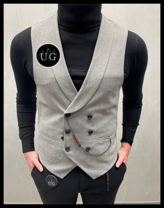 UG SLIM-FIT HERREN Anzug Weste- Schalkragen