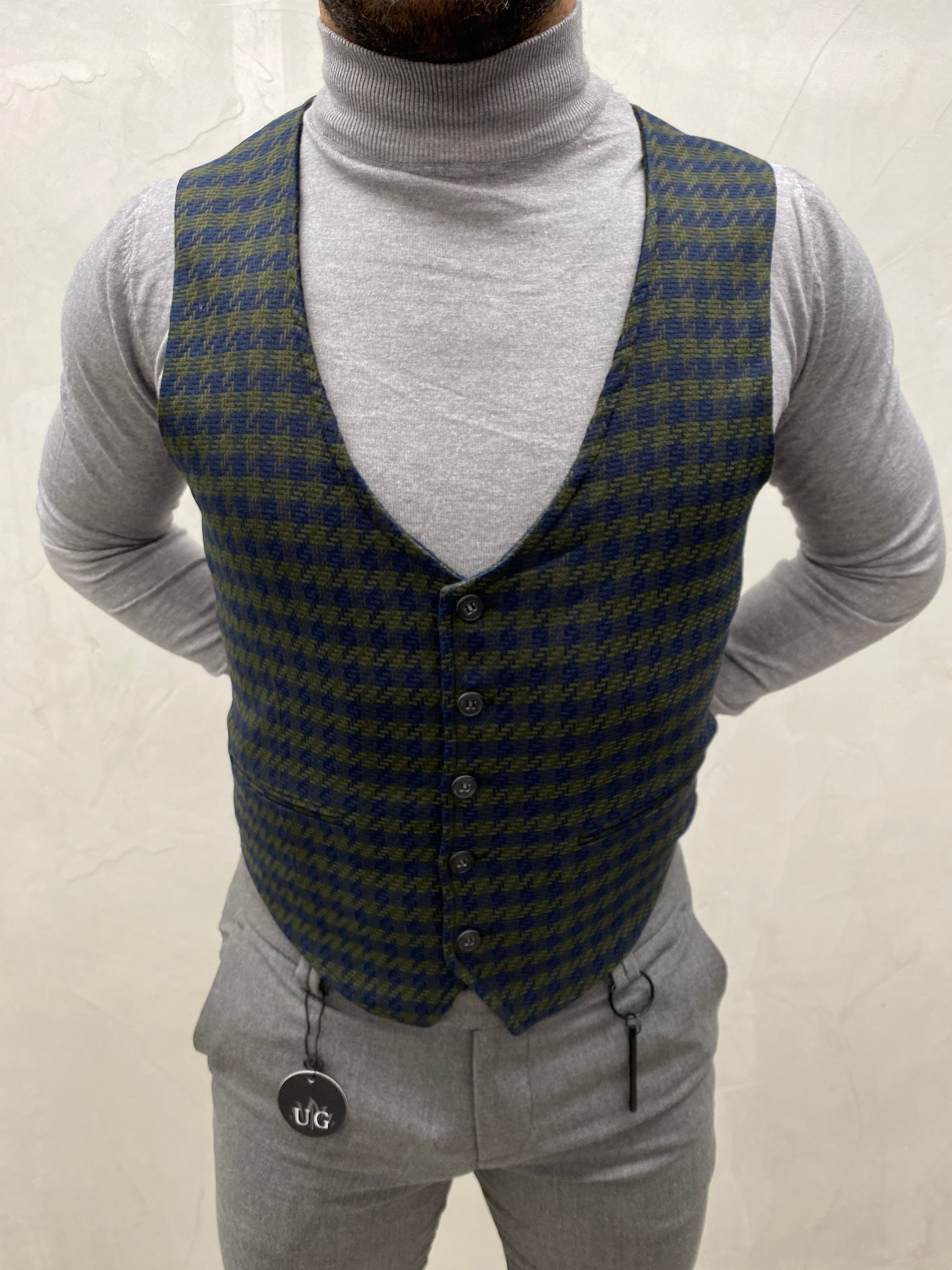 UG SLIM-FIT HERREN Anzug Weste - gansey muster